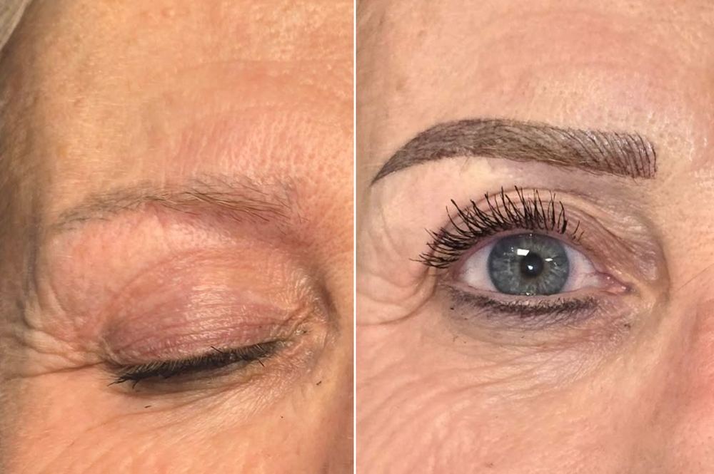 Sourcils et regard, avant et après