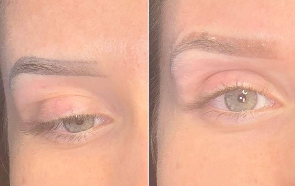 Sourcils, effet naturel, avant et après