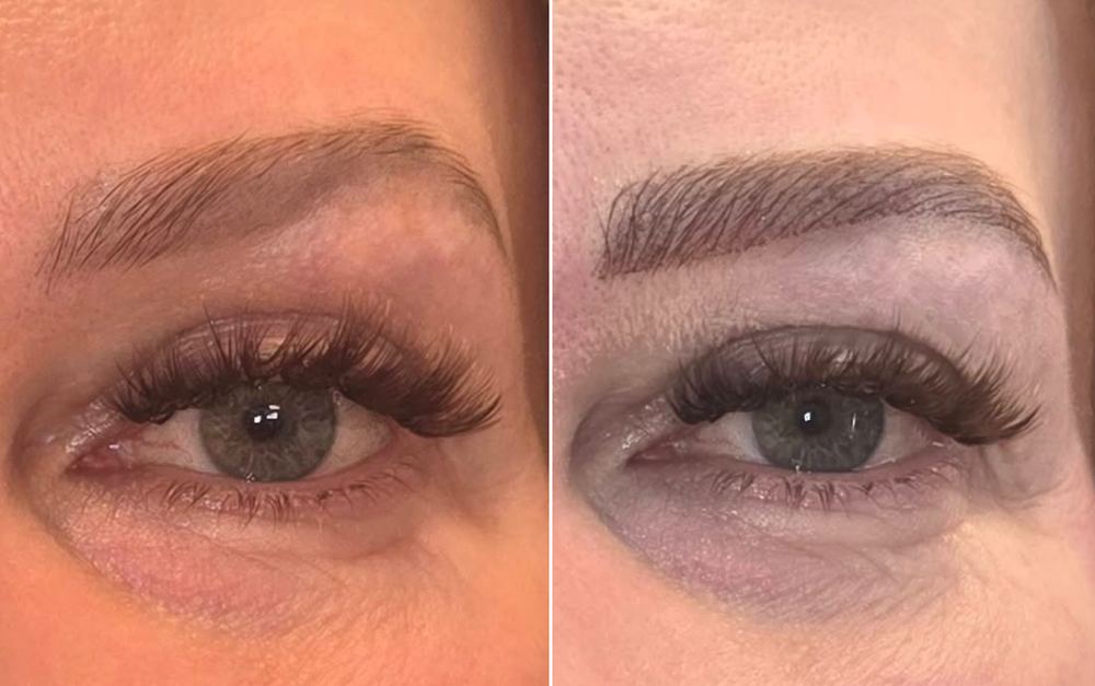 Sourcils poil à poil, avant et après